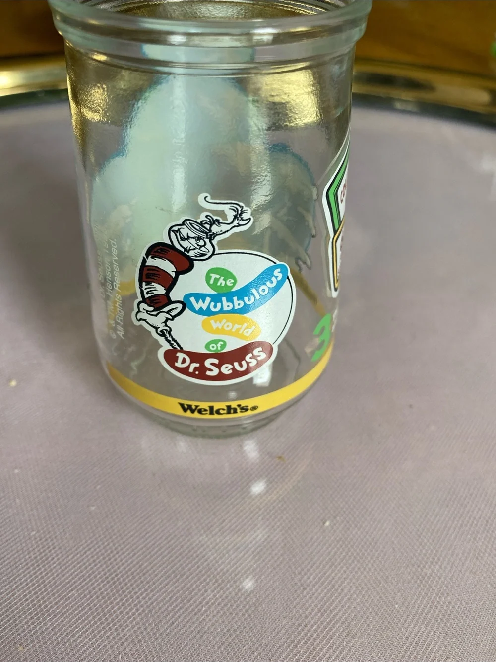 1996 vintage Welch’s glass jelly jar/juice cup